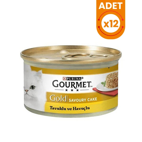 Gourmet Gold Savoury Cake Tavuk ve Havuç Yetişkin Konserve Kedi Maması