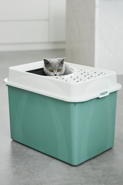 Eco Berty Üstten Girişli Kedi Tuvaleti - Çevre Dostu ve Kolay Temizlenebilir Yeşil  | SRC: Barcode: 7610859232762