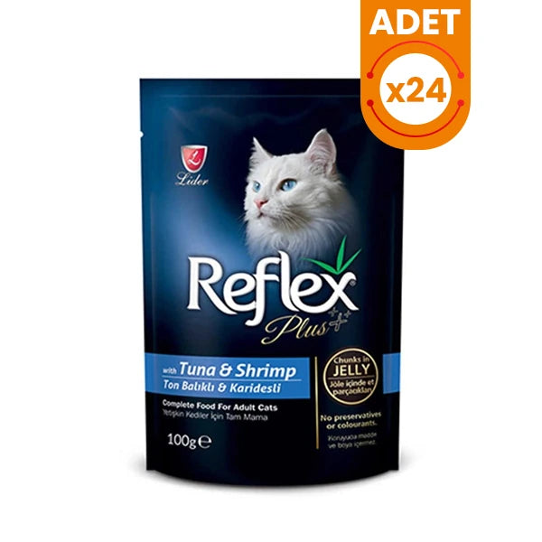 Reflex Plus Tuna ve Karidesli Jöleli Yetişkin Konserve Kedi Maması