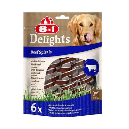 8in1 Delights Smart Spirals Biftekli Burgu Köpek Ödülü