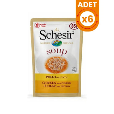 Schesir For Cat Tavuklu ve Balkabaklı Tahılsız Yetişkin Kedi Çorbası