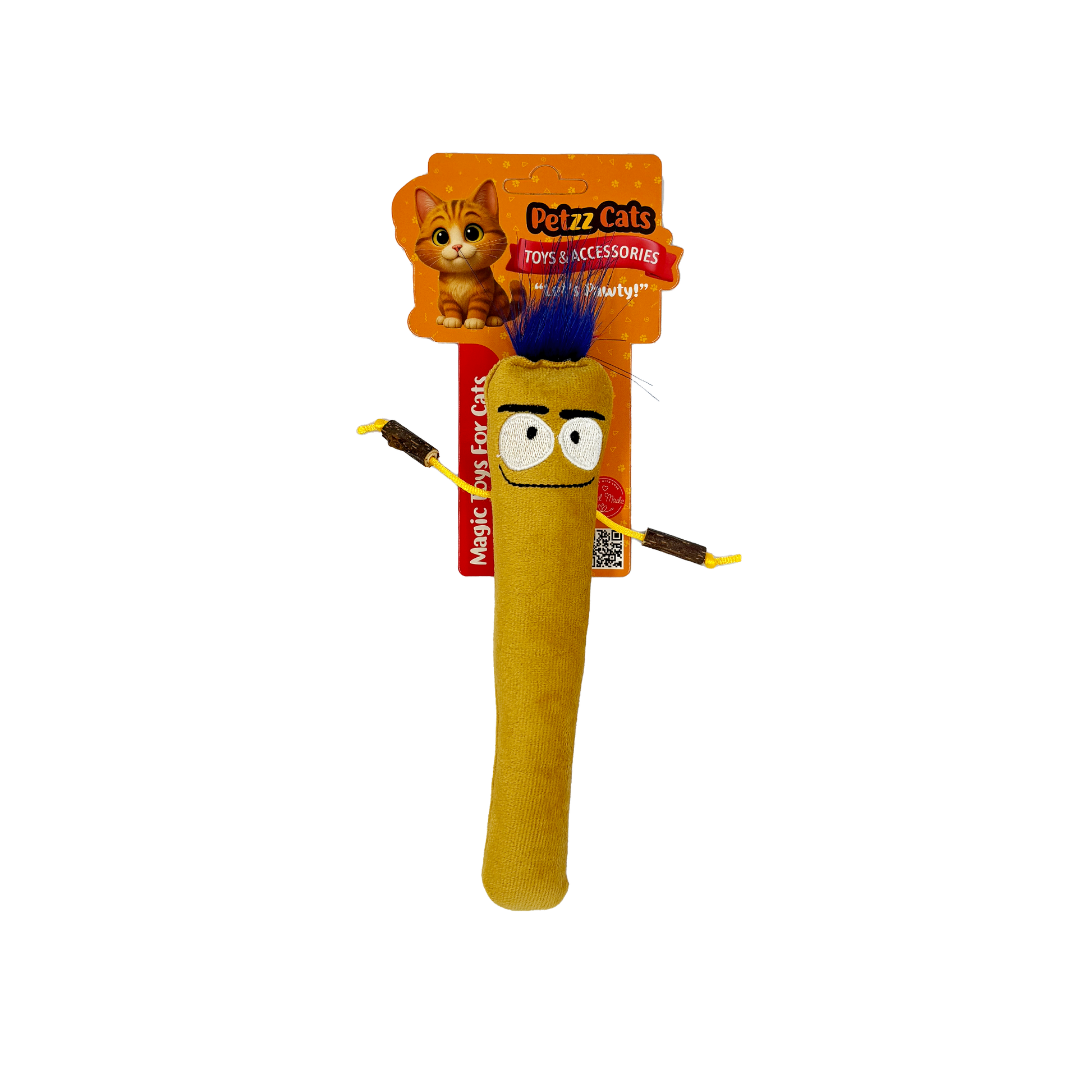 PetzzCats Stick Man Matatabi ve Çıngırak Sesli Peluş Kedi Oyuncağı