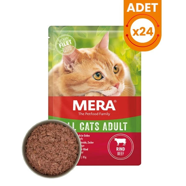 Mera Tahılsız Biftekli Pouch Yetişkin Konserve Kedi Maması