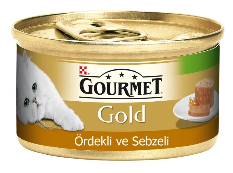 Gourmet Gold Ördek Havuç ve Ispanaklı Yetişkin Konserve Kedi Maması