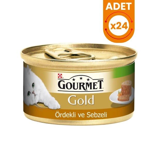 Gourmet Gold Ördek Havuç ve Ispanaklı Yetişkin Konserve Kedi Maması