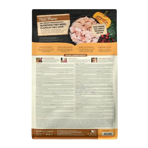 Acana Wild Prairie Tahılsız Tavuklu ve Balıklı Yetişkin Kedi Maması