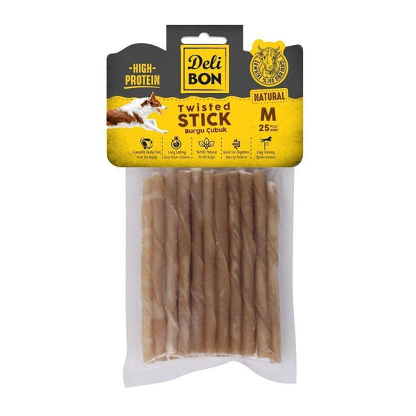 Delibon Orta Boy Deri Burgu Çubuk Köpek Ödülü