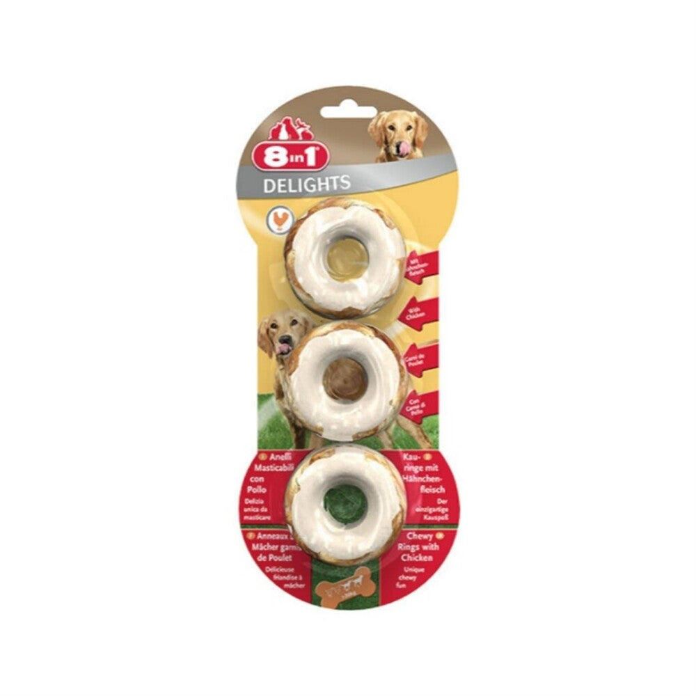 8in1 Delights Bones Köpek Ağız Bakım Kemiği Halka 119 GR 3 ADET  | SRC: Barcode: 4048422107804