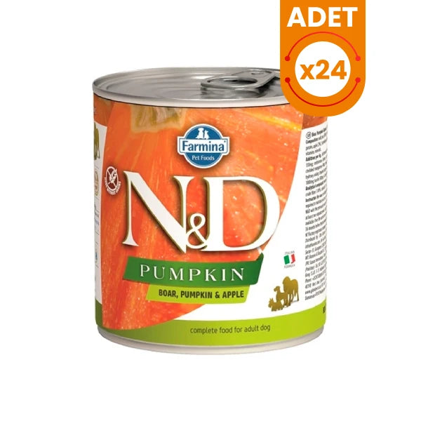N&D Pumpkin Yaban Domuzu Elmalı ve Balkabaklı Mini Irk Konserve Yaş Köpek Maması