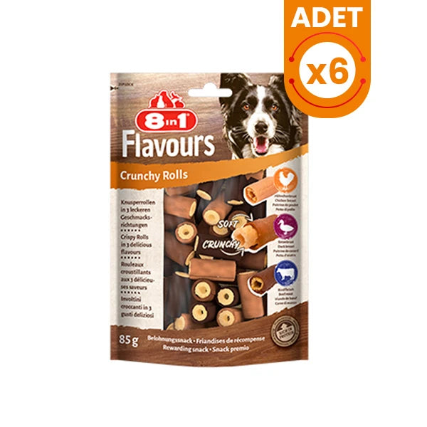8in1 Flavours Crunchy Rolls Rulo Şeklinde Köpek Ödül Maması