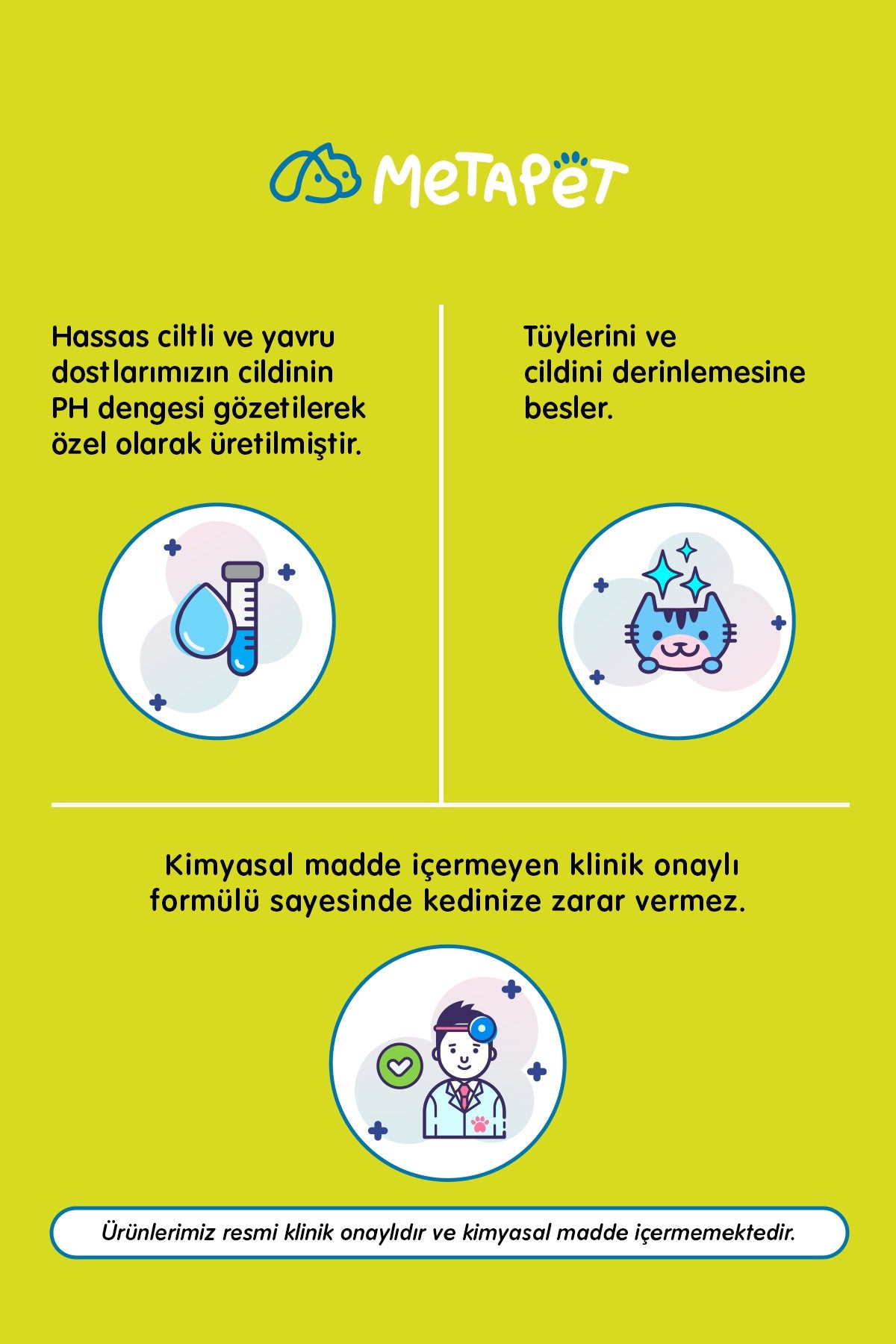 Yavru ve Hassas Ciltli Kediler için Kuru Şampuan, Doğal Tüy Bakımı, Durulanmayan Susuz Köpük  | SRC: Barcode: 8683941900015
