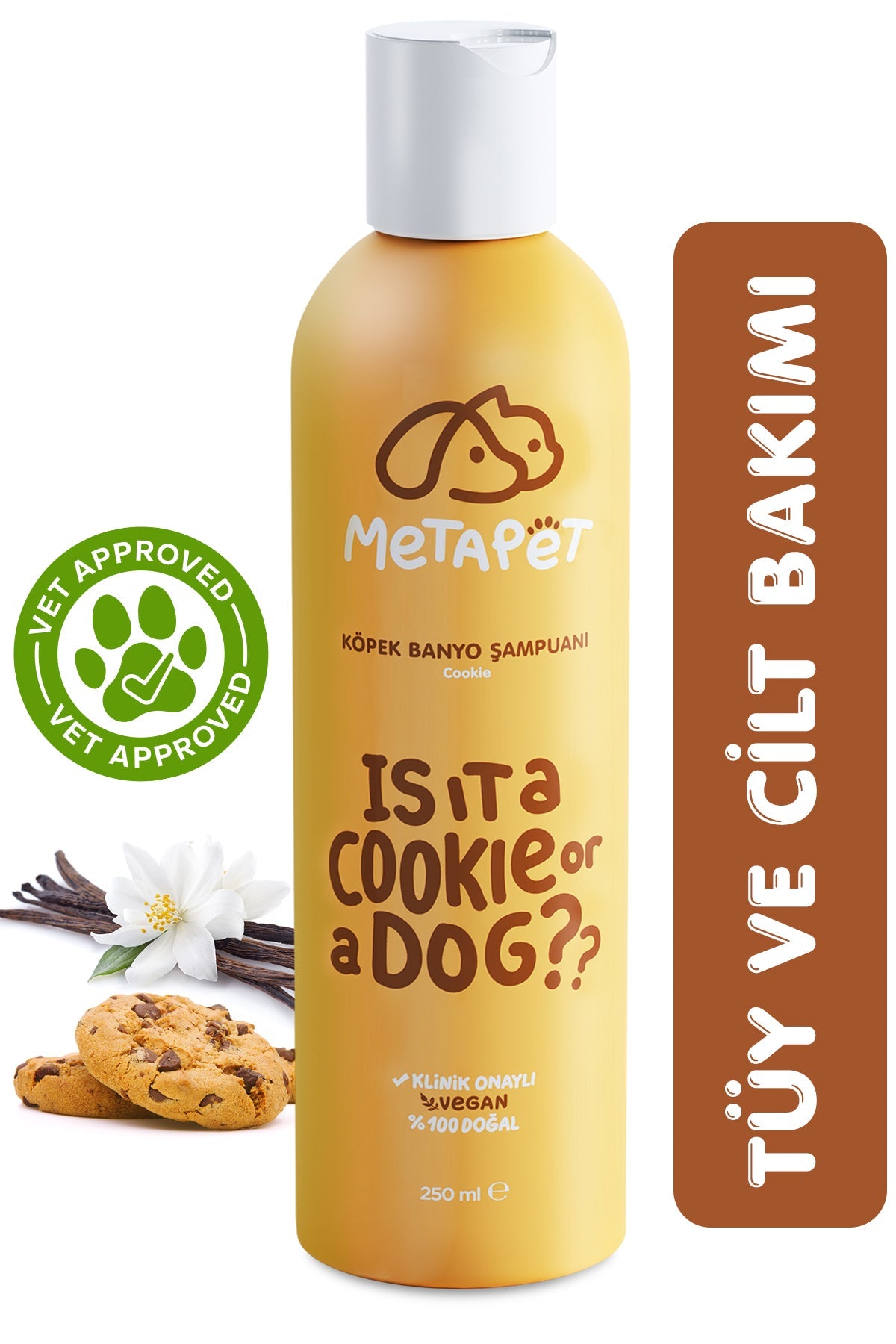Organik Köpek Banyo Şampuanı Cookie, Yavru ve Hassas Ciltli Köpeklere Uygun, Tüy Bakımı  | SRC: Barcode: 8683941900053