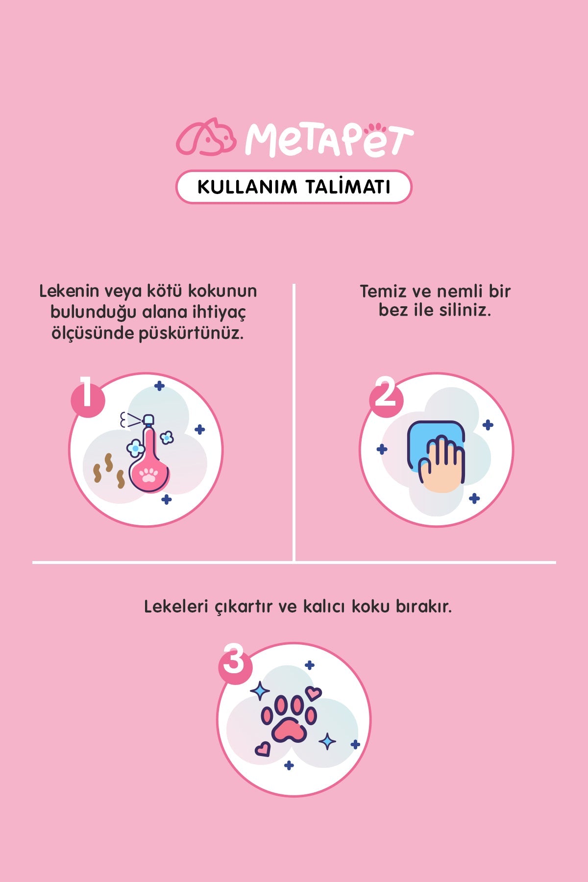 Evcil Hayvanlar için Bebek Pudrası Kokulu İdrar ve Çiş Koku Giderici Sprey, Kedi ve Köpekler için Tuvalet Lekesi Çıkarıcı, 500 ml  | SRC: Barcode: 8683941900107