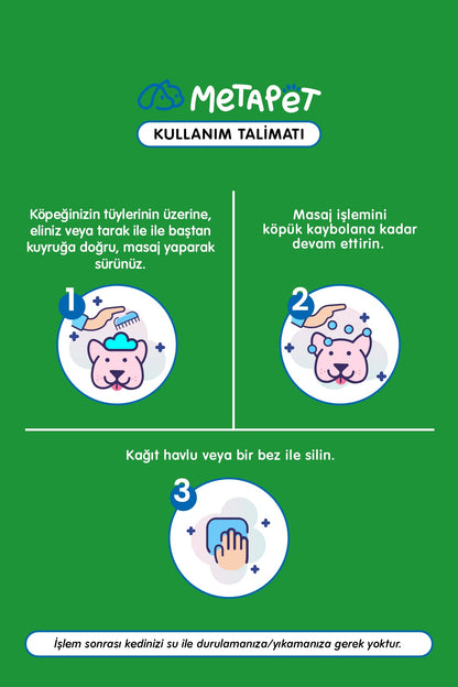 Tüy Döken Köpeklere Özel Kuru Bakım Şampuanı, E Vitamini ve Doğal İçerikli, Tüy Dökülmesine Karşı  | SRC: Barcode: 8683941900381