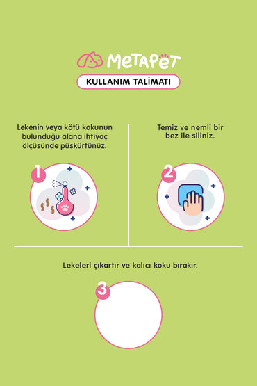 Evcil Hayvanlar için Doğal Çiçek Kokulu İdrar ve Çiş Koku Giderici Sprey, Kedi ve Köpekler için Tuvalet Lekesi Çıkarıcı, 500 ml  | SRC: Barcode: 8683941900404