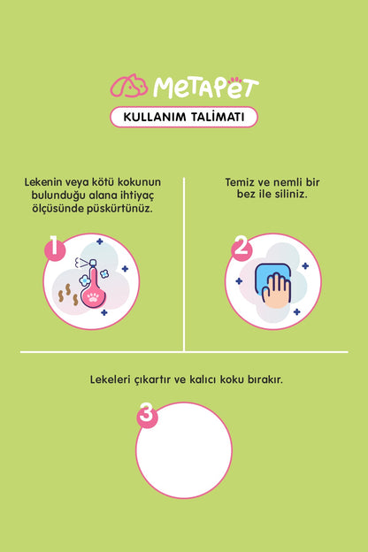 Evcil Hayvanlar için Doğal Çiçek Kokulu İdrar ve Çiş Koku Giderici Sprey, Kedi ve Köpekler için Tuvalet Lekesi Çıkarıcı, 500 ml  | SRC: Barcode: 8683941900404