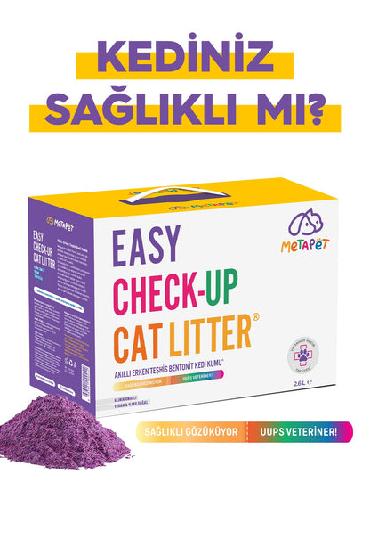 Renk Değiştiren Akıllı Kedi Kumu, Hızlı Check-Up Sağlık Göstergeli, Kokusuz Doğal Topaklaşan Bentonit, 2,6 L  | SRC: Barcode: 8683941900442