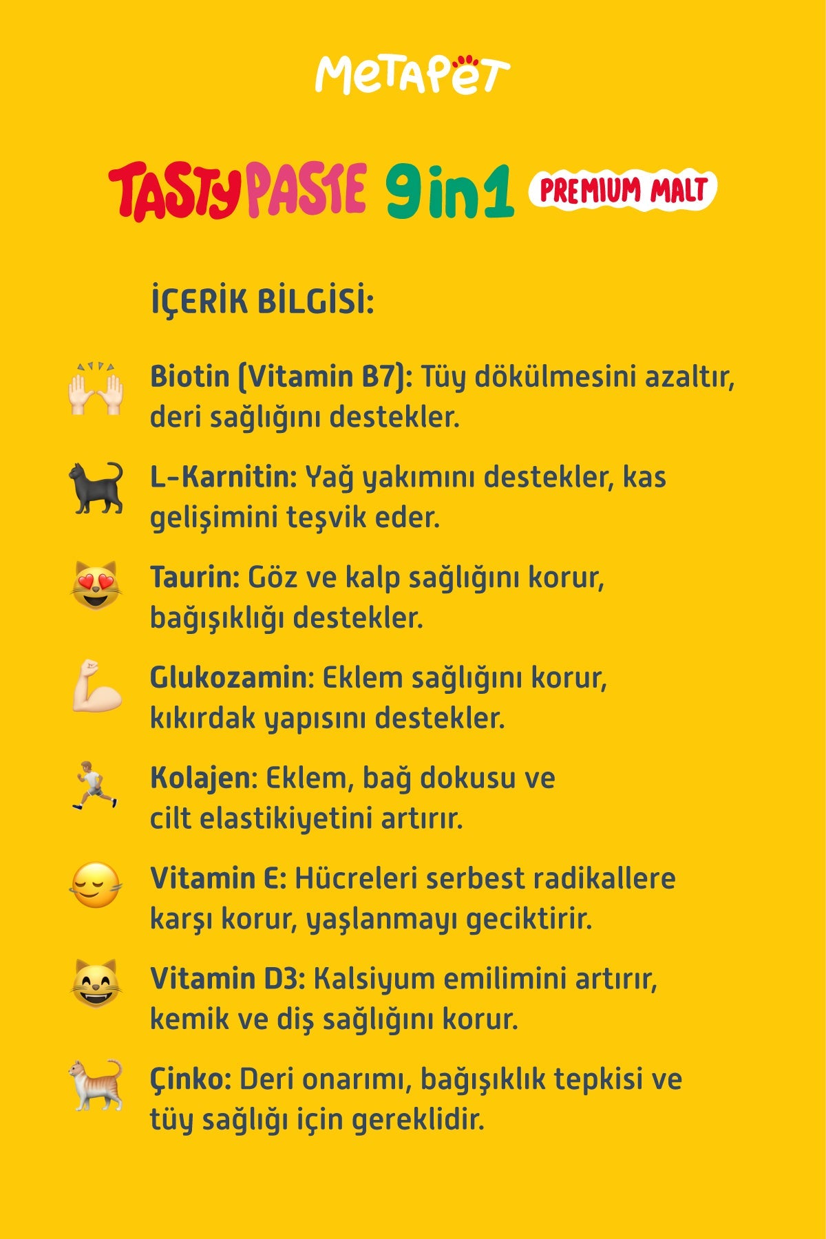 Kediler için Multi Vitamin Malt Paste, Premium Malt Macunu, Kedi Multivitamini, 100 g  | SRC: Barcode: 8683941900947