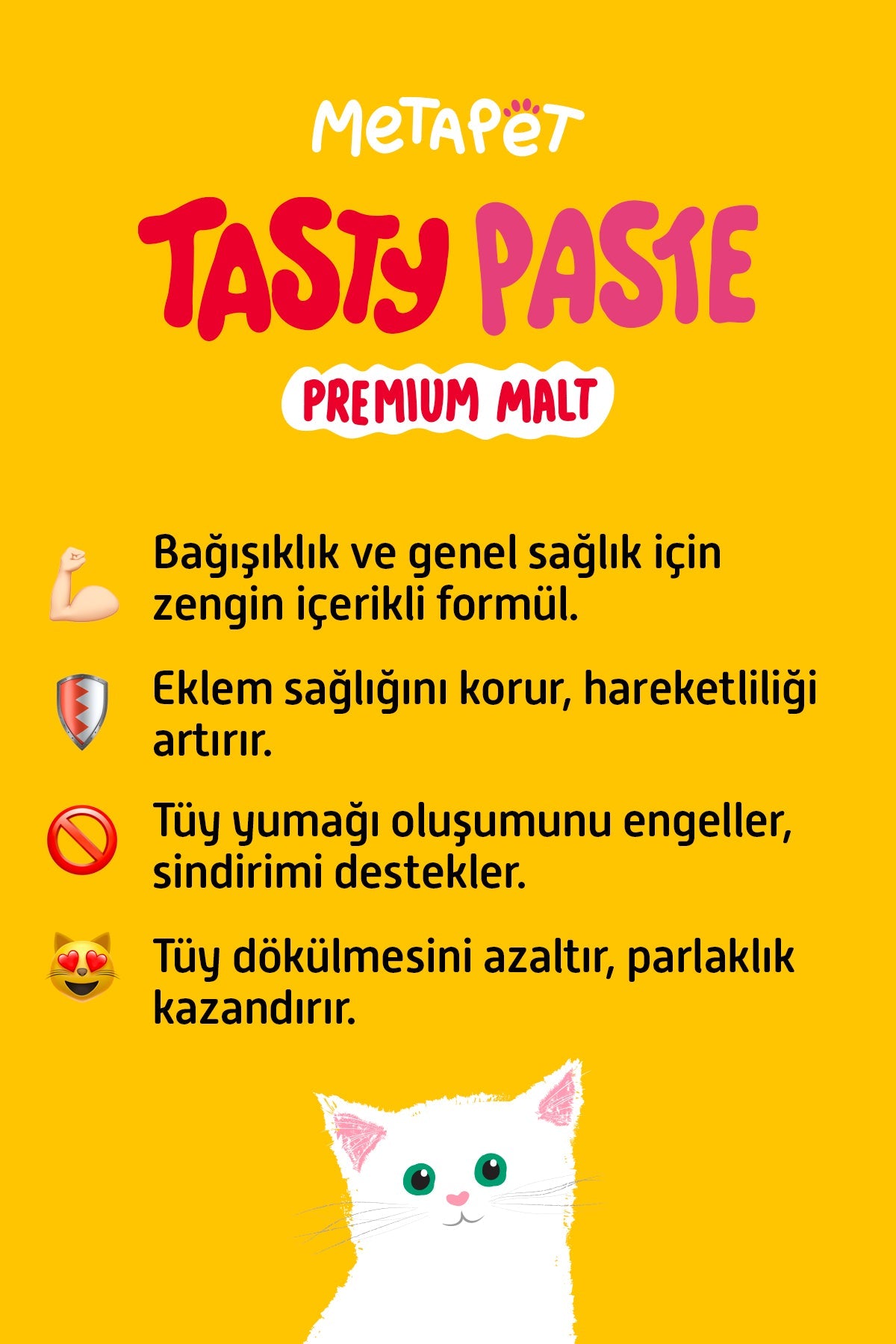 Kediler için Multi Vitamin Malt Paste, Premium Malt Macunu, Kedi Multivitamini, 100 g  | SRC: Barcode: 8683941900947