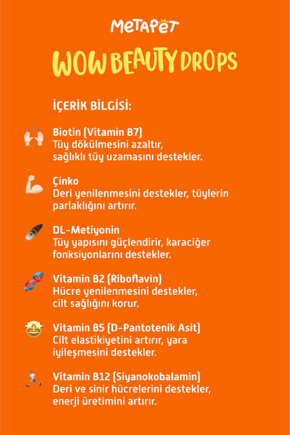 Tüy Döken Kedilere Özel Biotin Damlası, Tüy Dökülmesini Önleyici, Tüy Sağlığı Vitamini  | SRC: Barcode: 8683941901043