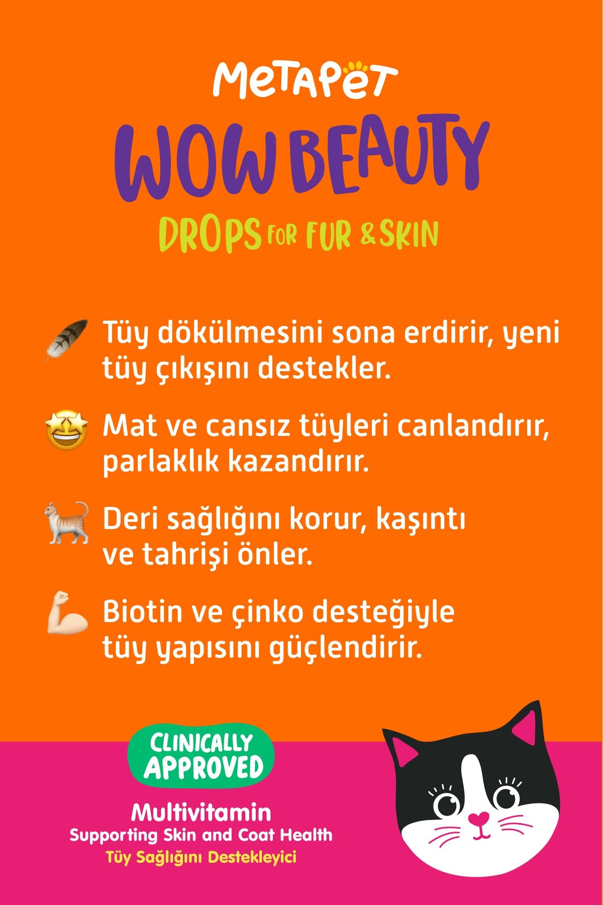 Tüy Döken Kedilere Özel Biotin Damlası, Tüy Dökülmesini Önleyici, Tüy Sağlığı Vitamini  | SRC: Barcode: 8683941901043