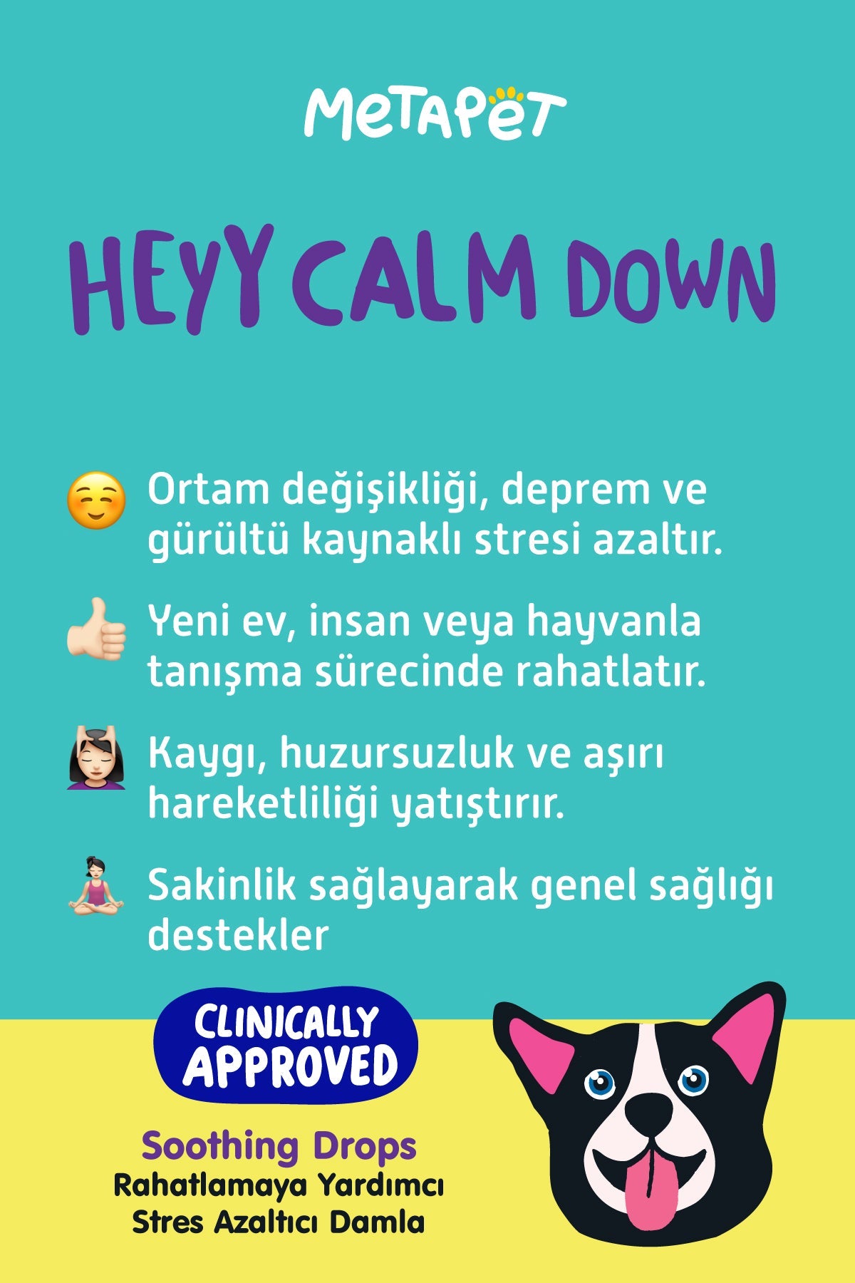 Köpekler için Sakinleştirici ve Rahatlatıcı Damla, Doğal Havlama Önleyici, Anti-Stres Vitaminleri  | SRC: Barcode: 8683941901050