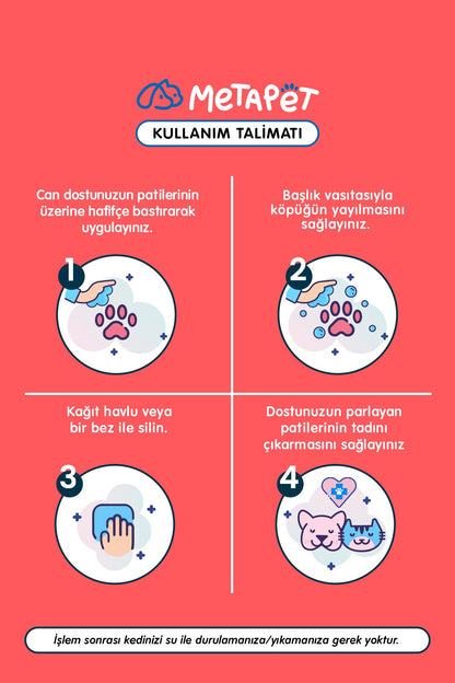 Evcil Hayvanlar için Pati Temizleme Köpüğü, Kedi ve Köpekler için Fırçalı Ayak Yıkama Şampuanı, Hijyen ve Bakım Ürünü  | SRC: Barcode: 8683941901067