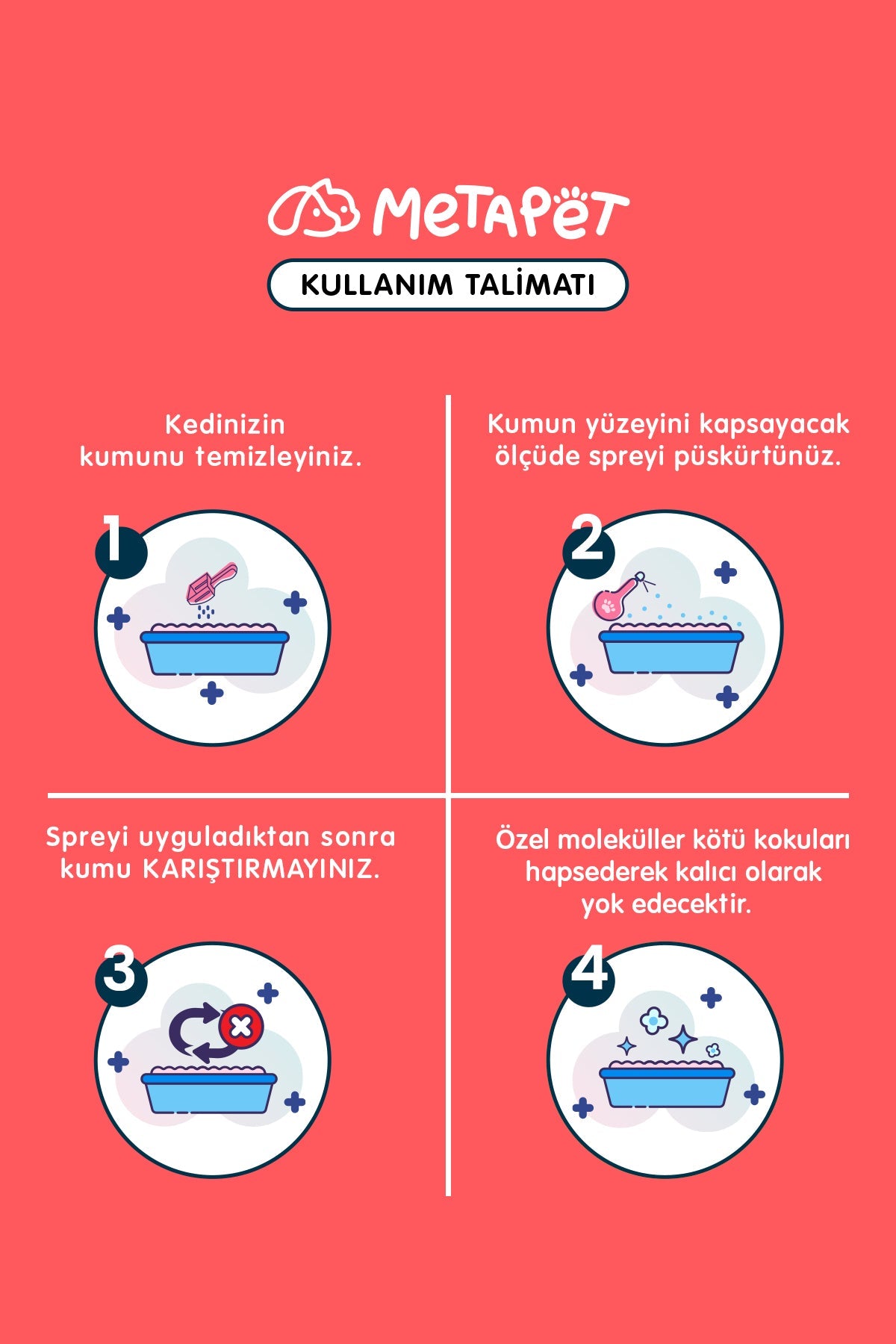 Parfümsüz Nano Kedi Kumu Koku Giderici Sprey, Doğal ve Kokusuz (Naturel) Kedi Tuvaleti için, 400 ml  | SRC: Barcode: 8683941901173