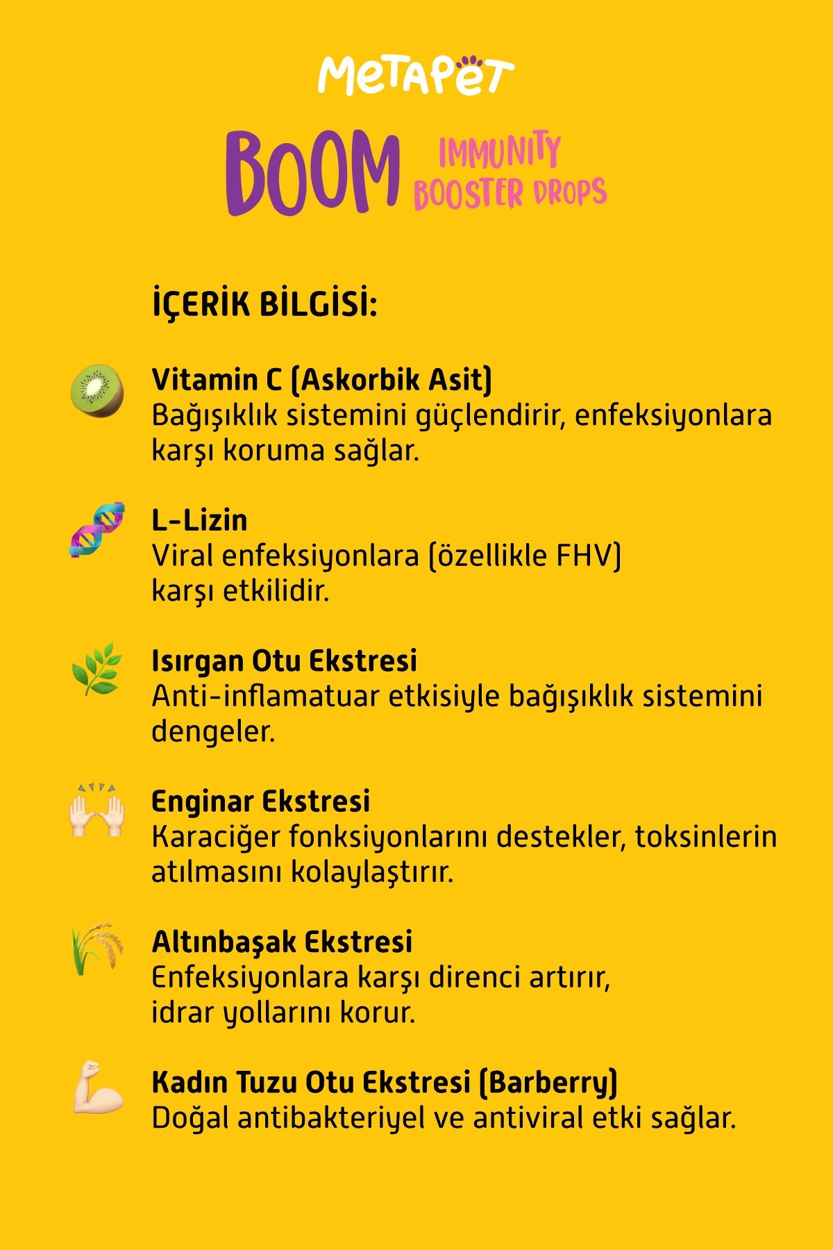 Kediler için Bağışıklık Sistemi Güçlendirici Damla, C Vitamini ve Lizin (Lysine) İçerikli  | SRC: Barcode: 8683941901241