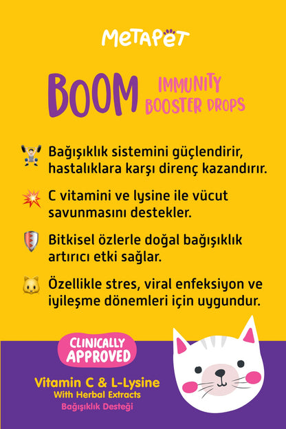 Kediler için Bağışıklık Sistemi Güçlendirici Damla, C Vitamini ve Lizin (Lysine) İçerikli  | SRC: Barcode: 8683941901241