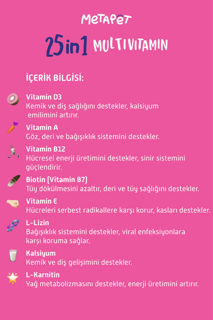Kediler için Premium Multivitamin Damla, Doğal ve Organik İçerikli Kedi Vitamini, 50 ml  | SRC: Barcode: 8683941901265