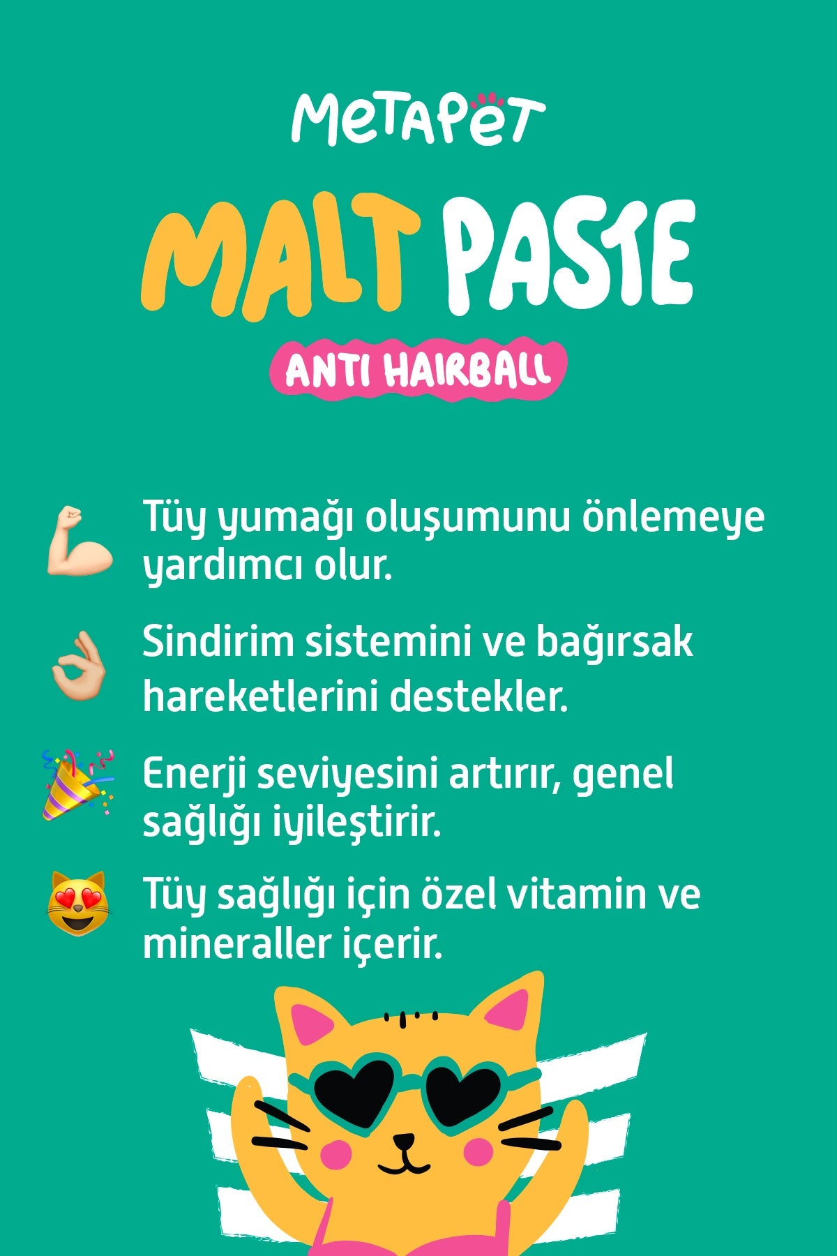 Tüy Yumağı Önleyici Kedi Maltı, Anti-Hairball Malt Paste, Mamaya veya Doğrudan Kullanım  | SRC: Barcode: 8683941901289