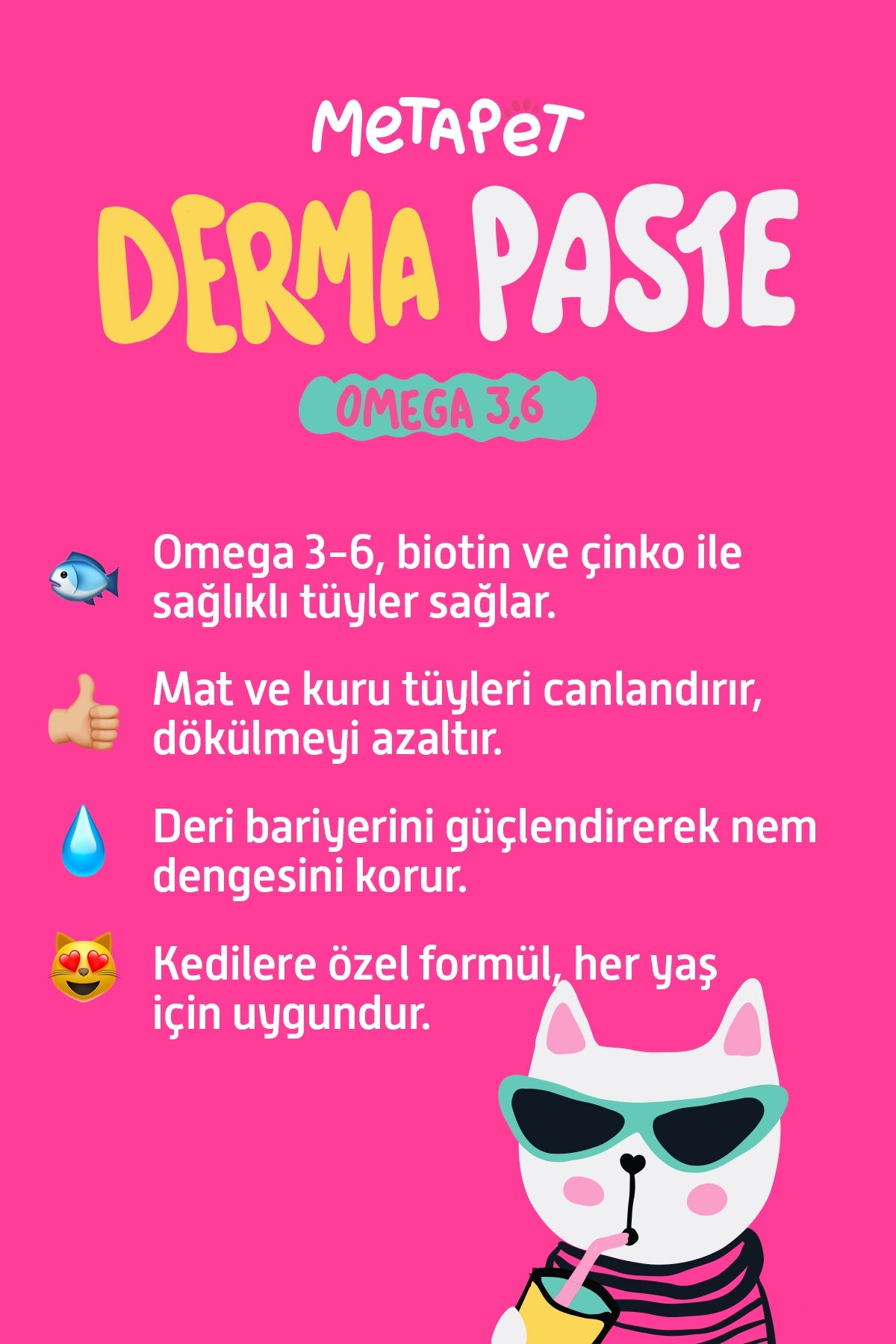 Tüy Dökülmesini Önleyici Kedi Maltı, Tüy Döken Kedilere Özel, Tüy Sağlığı Destekleyici  | SRC: Barcode: 8683941901296