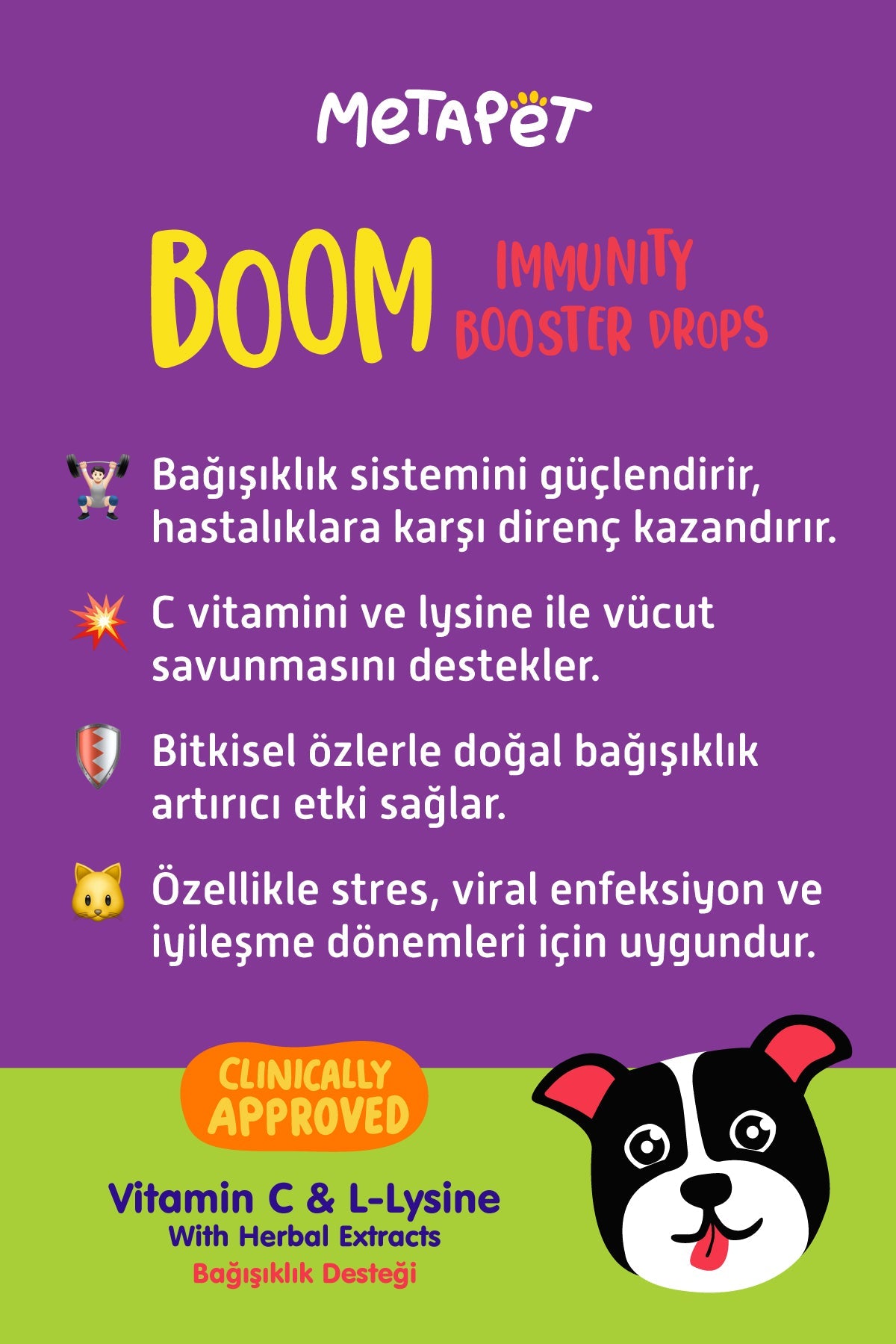 Köpekler için Bağışıklık Sistemi Güçlendirici Damla, C Vitamini ve Lizin (Lysine) İçerikli  | SRC: Barcode: 8683941901302