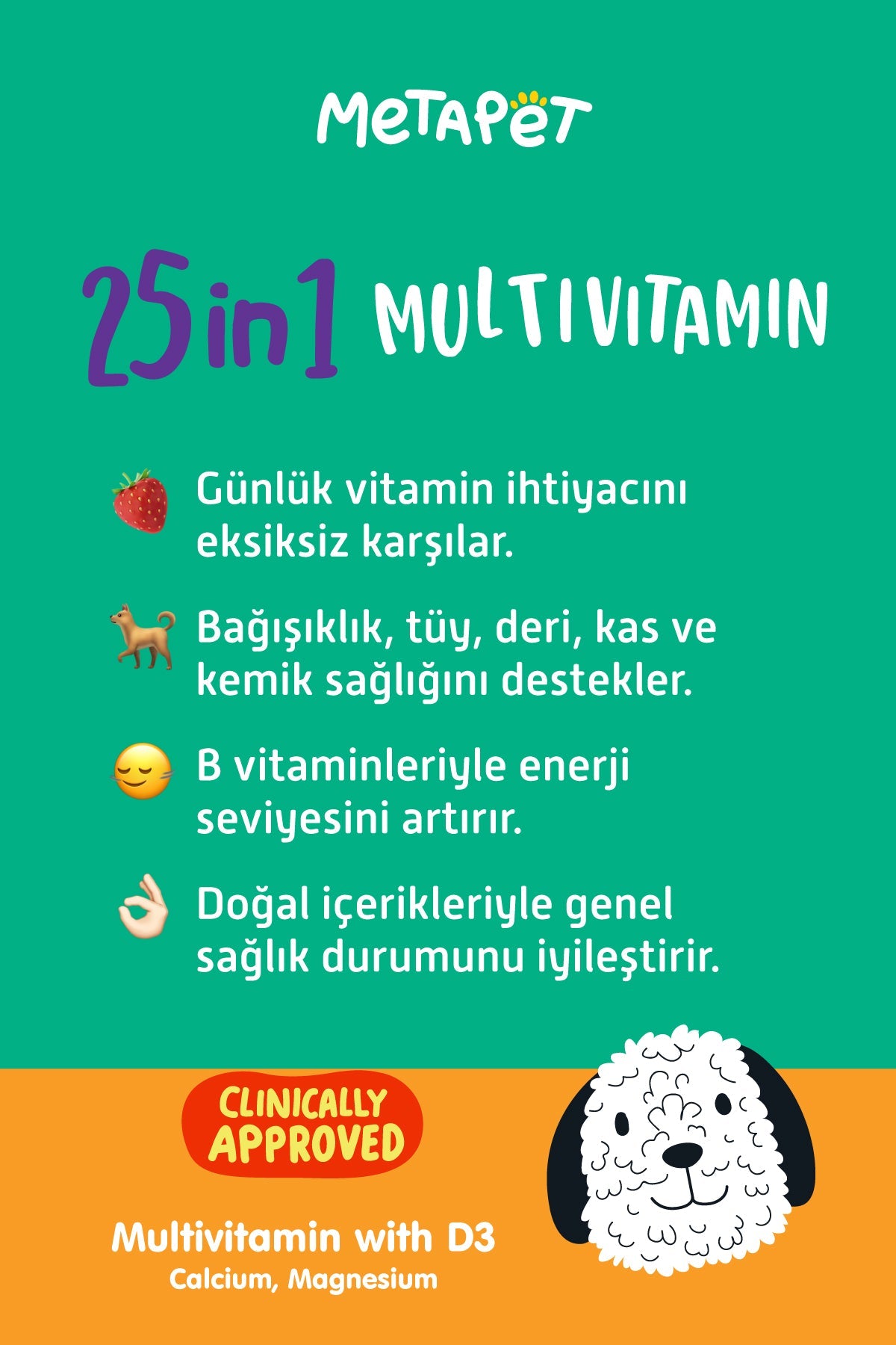 Köpekler için Premium Multivitamin Damla, Eklem Destekleyici, C ve D Vitaminleri, 50 ml  | SRC: Barcode: 8683941901326
