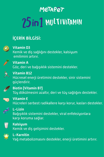 Köpekler için Premium Multivitamin Damla, Eklem Destekleyici, C ve D Vitaminleri, 50 ml  | SRC: Barcode: 8683941901326