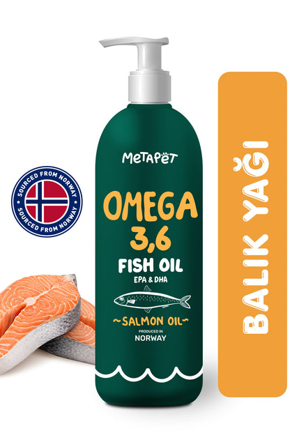 Kediler için Balık Yağı, Premium Norveç Somonu Yağı, Omega 3 ve 6, Yüksek EPA & DHA  | SRC: Barcode: 8683941901401