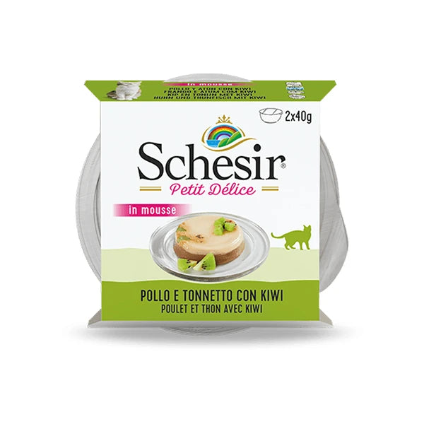 Schesir Delice Tuna Balıklı Tavuklu ve Kivili Yetişkin Konserve Kedi Maması