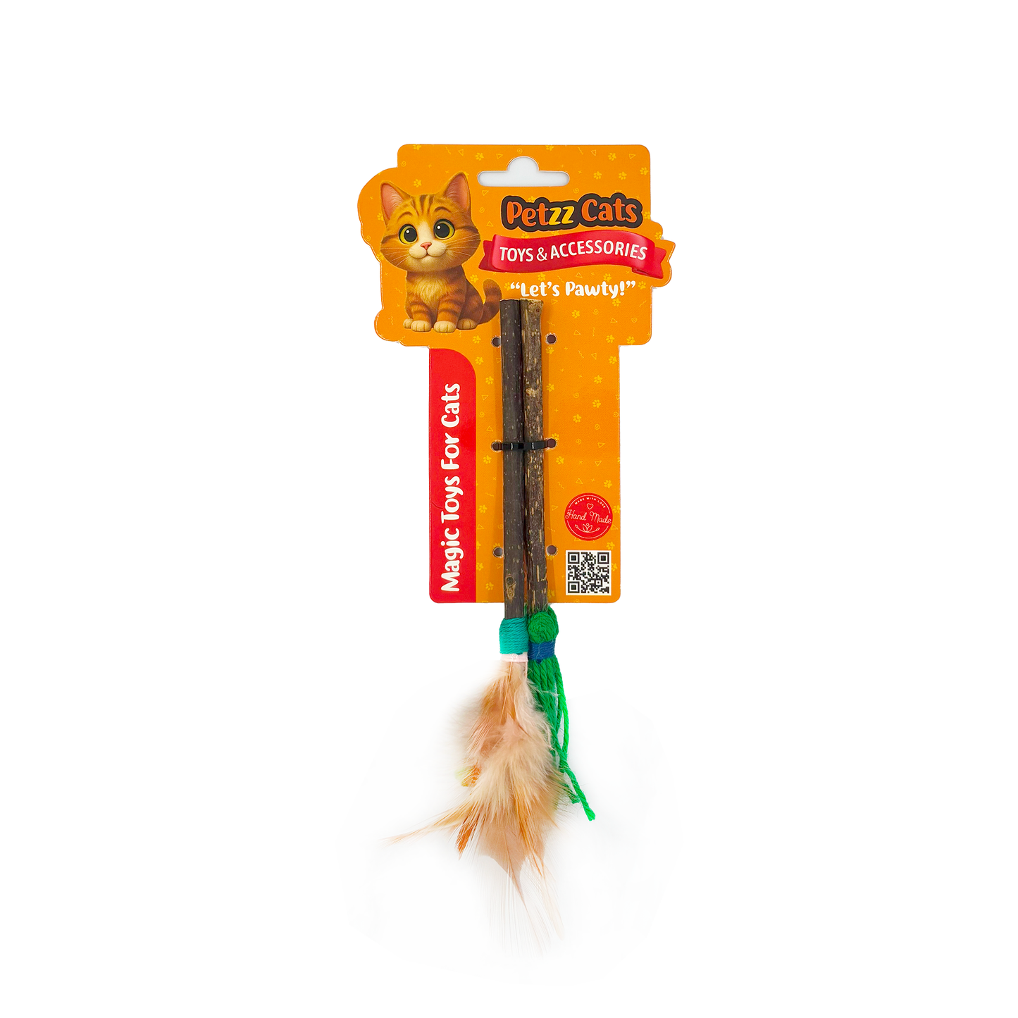 PetzzCats Çubuk&Süpürge Matatabi ve Çıngırak Sesli Peluş Kedi Oyuncağı