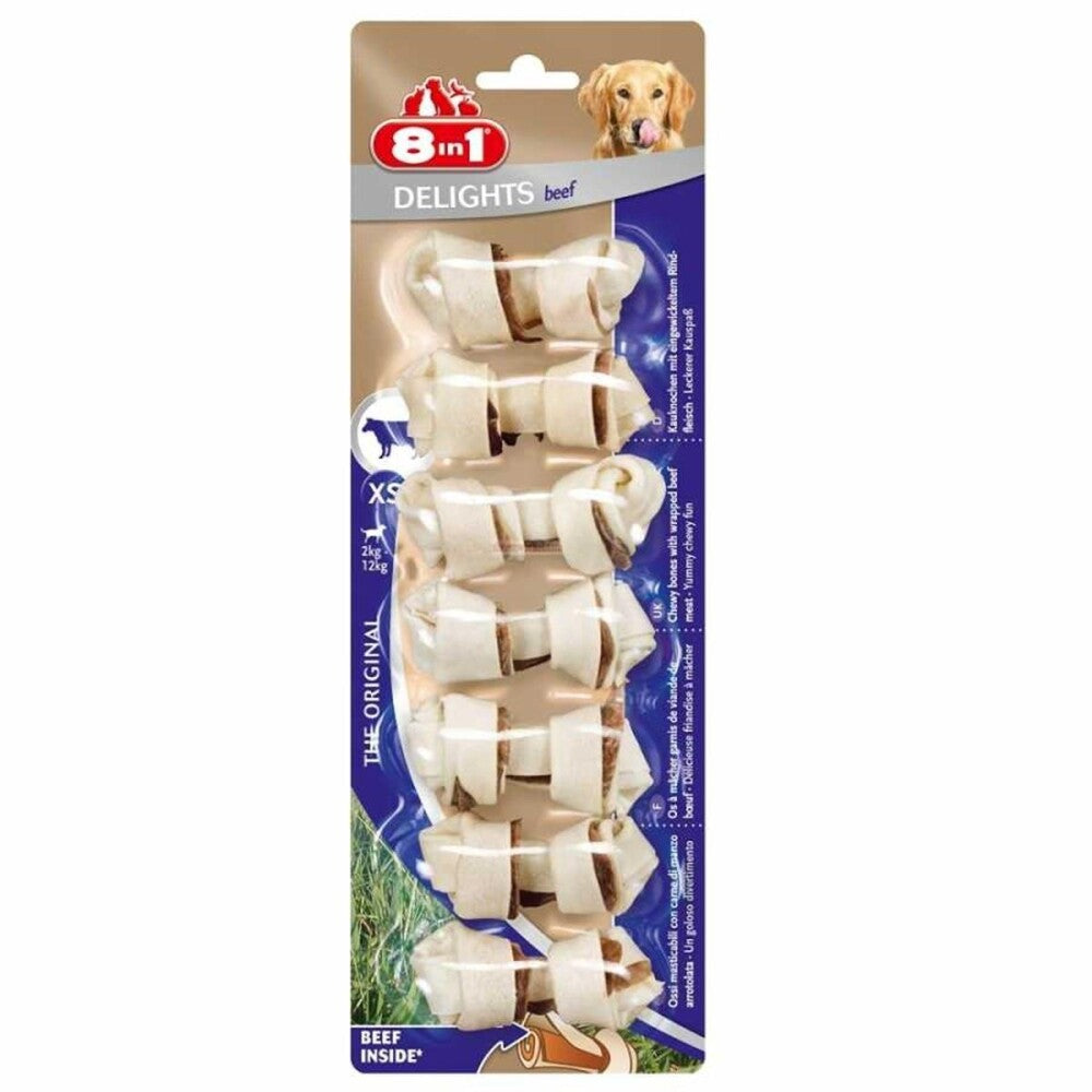 8in1 Delights Bones Biftekli Köpek Ödül Kemiği 84 GR XS 7'LI 84 GR XS 7'LI  | SRC: Barcode: 4048422108733