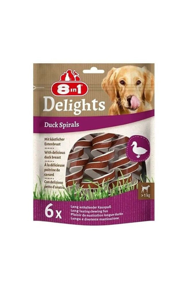 8in1 Delights Smart Spirals Ördekli Burgu Köpek Ödülü 6 ADET  | SRC: Barcode: 4048422154822