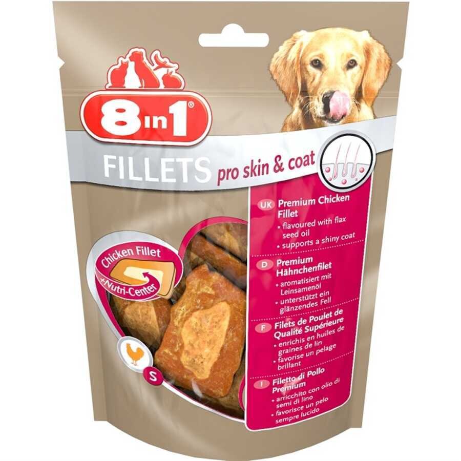 8in1 Fillets Pro Skin Keten Tohumu Yağlı Tavuklu Köpek Ödül Maması 80 GR S  | SRC: Barcode: 4048422112419