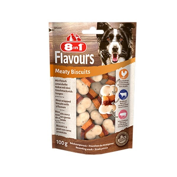 8in1 Flavours Meaty Biscuits Kıtır Köpek Ödül Maması 100 GR  | SRC: Barcode: 4048422152590