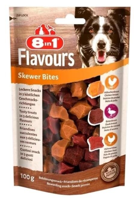 8in1 Flavours Skewer Bites Kuşbaşı Dilimli Çiğneme Köpek Ödülü 100 GR  | SRC: Barcode: 4048422152538
