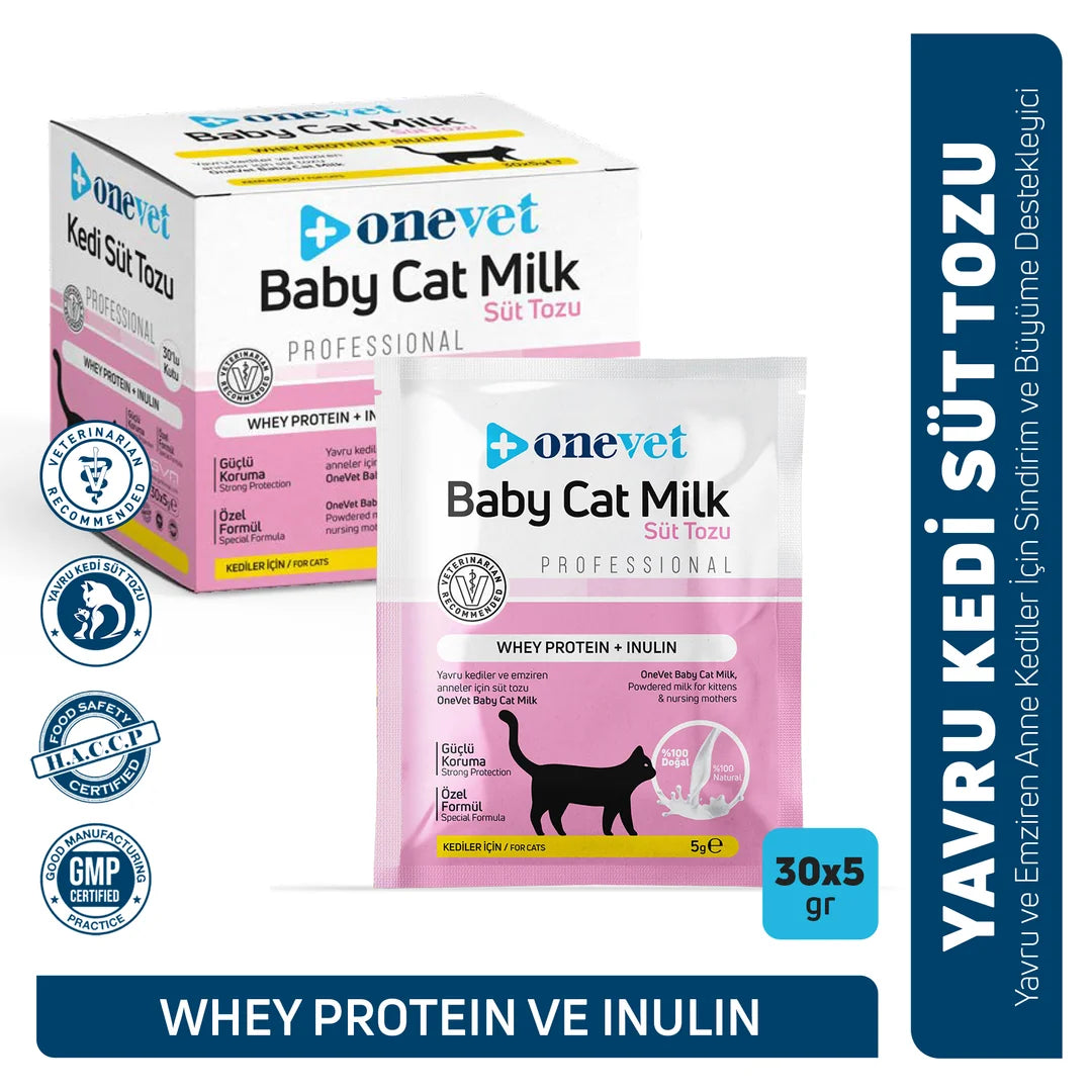 OneVet Baby Cat Milk Sindirim ve Büyüme Destekleyici Yavru ve Anne Kedi Süt Tozu