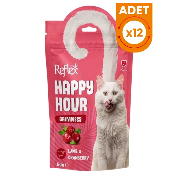 Reflex Happy Hour Kuzu Etli ve Kızılcıklı Sakinleşmeyi Destekliyici Kedi Ödülü