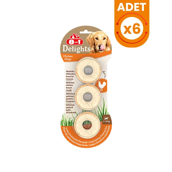 8 In 1 Delights Rings Tavuklu Köpek Çiğneme Halkası