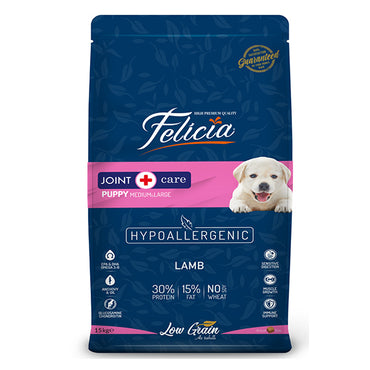 Felicia Düşük Tahıllı Hipoalerjenik Kuzu Etli Orta ve Büyük Irk Yavru Köpek Maması