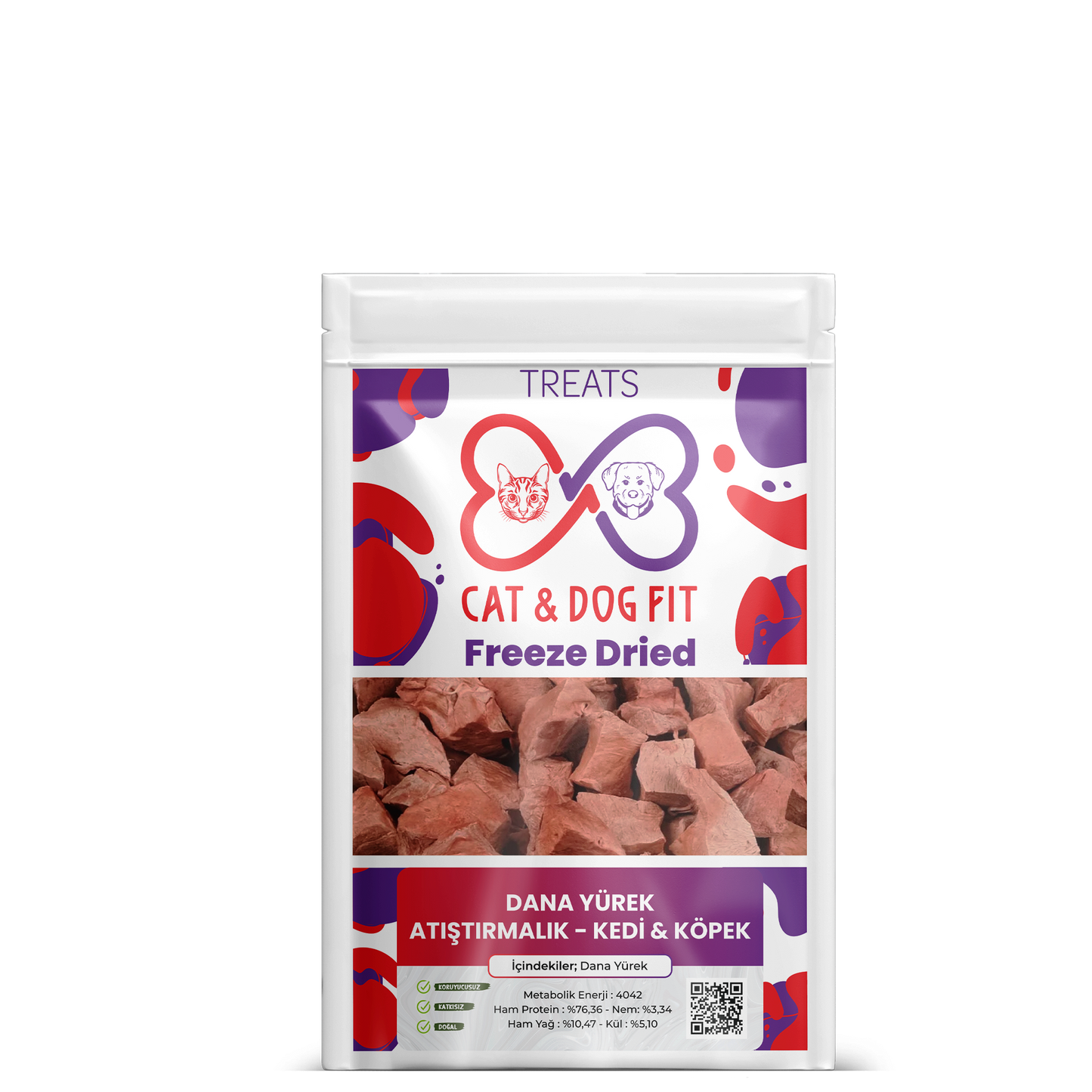 Cat Dog Fit | Freeze-Dried Dana Yürek Ödül Maması