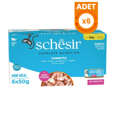 Schesir Multipack Ton Balıklı Pişirme Suyunda Yetişkin Konserve Kedi Maması